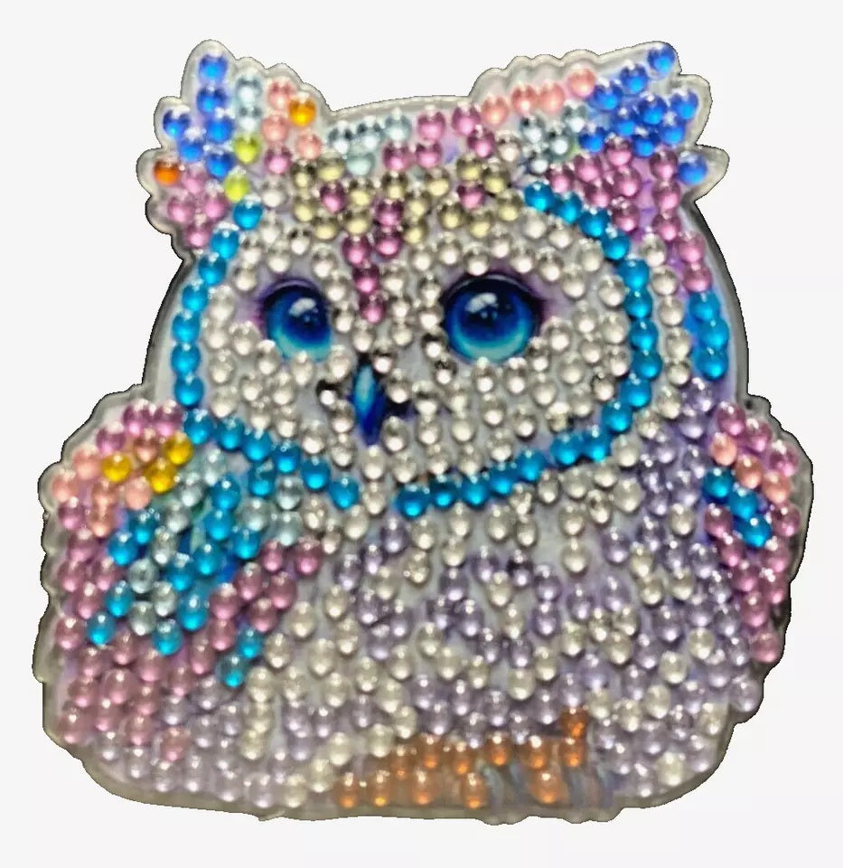 6-Piece Diamond Art Owl Fridge Magnets Diamond jewel Magnet Completed image 5