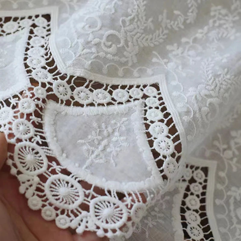 Classic Cotton Lace Tablecloth Dust-Proof Table Cover for Buffet Table Holiday D image 1