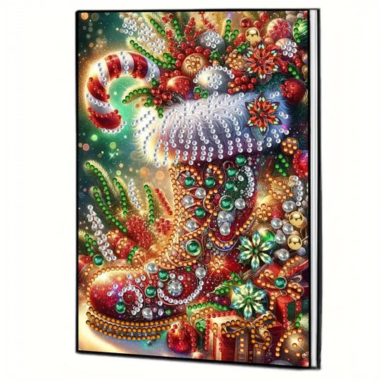 Christmas Atmosphere Shoe Pattern Notebook, Journal, Diamond Jewel Art COMPLETED image 0