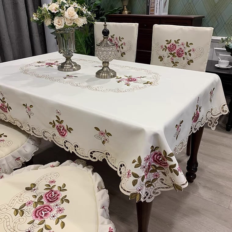 Table Cloth Embroider Modern Minimalist Rectangle Polyester Fabric Art Tea Table image 5