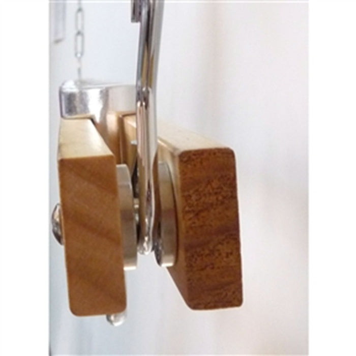 Ceiling Mount Single Bar Wooden Pot Rack with 4 Pan Hooks image 1