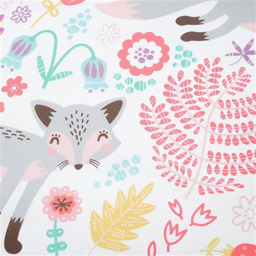 Twin size Pink Grey White Teal Floral Fox Birds Soft Polyester 4 Piece Sheet Set image 3