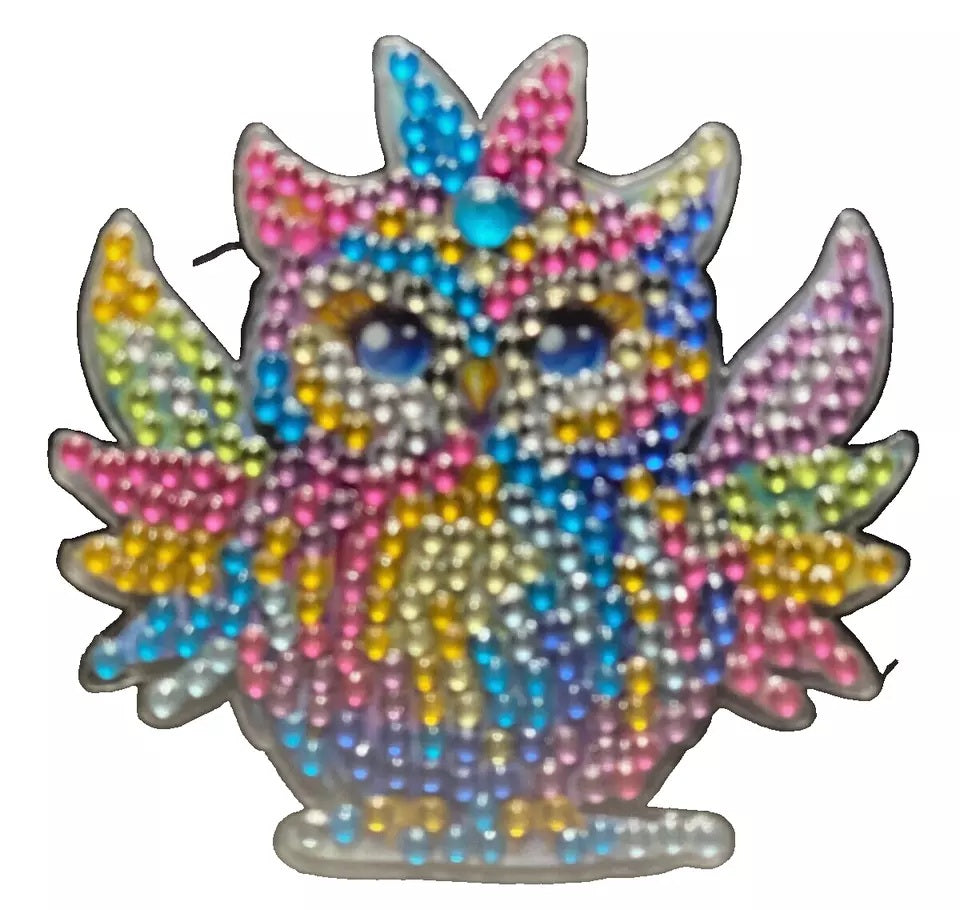 6-Piece Diamond Art Owl Fridge Magnets Diamond jewel Magnet Completed image 7