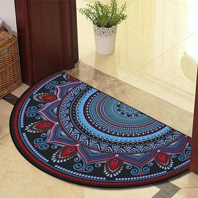 Retro Door Rug Semi-circular Floor Mat European Style Carpet for Living Room Ind image 29