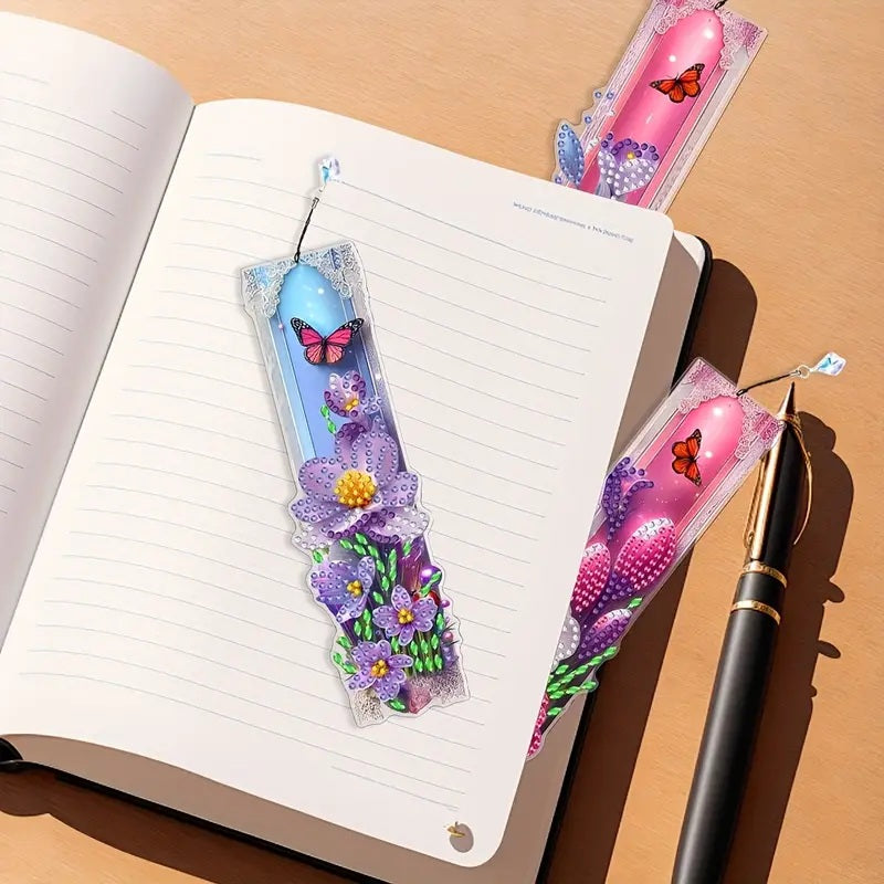 2 Beautiful Floral Diamond Painting Bookmarks COMPLETED, SEALED U CHOOSE SET