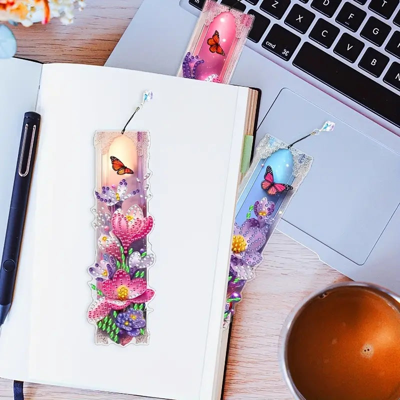 2 Beautiful Floral Diamond Painting Bookmarks COMPLETED, SEALED U CHOOSE SET