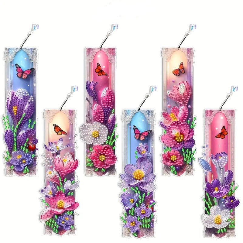 2 Beautiful Floral Diamond Painting Bookmarks COMPLETED, SEALED U CHOOSE SET