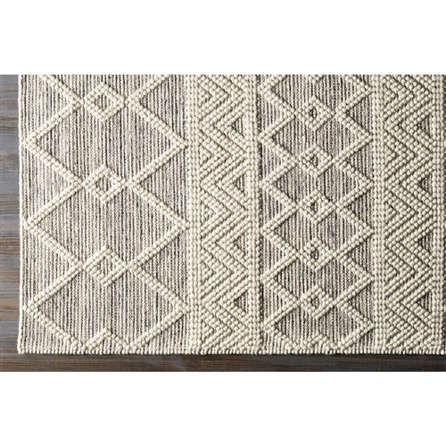 Hand Woven Wool Blend Grey Beige Ivory Persian Style Area Rug image 3