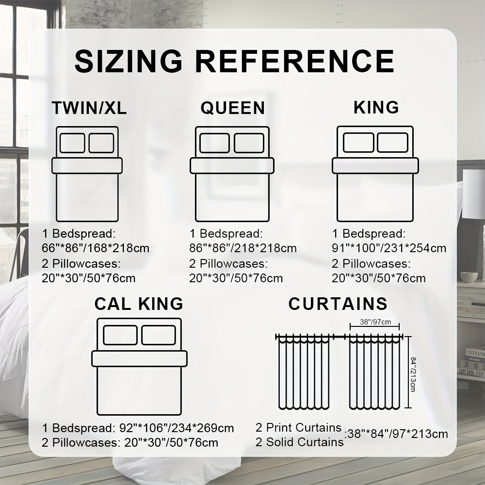 9pcs in a Bag Bed Cover Curtain Set, Luxury Bedspread Set, Bamboo Microfiber All image 4