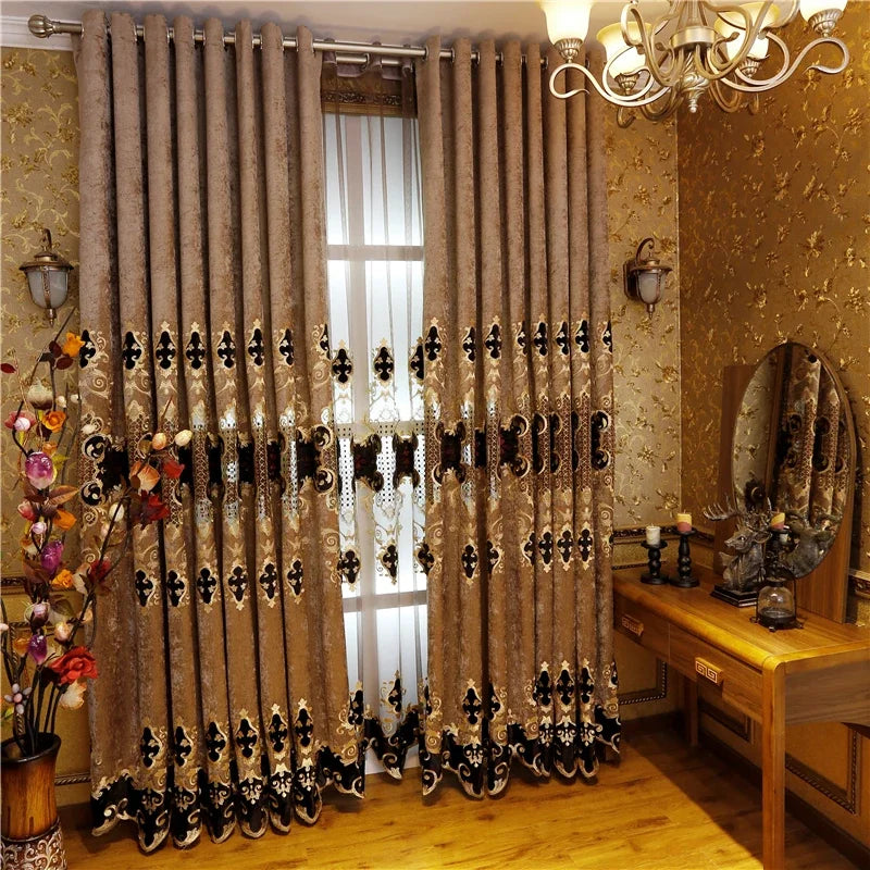 European-Style Luxury Villa Curtains for Living Room Elegant Tulle Curtain Luxur image 5