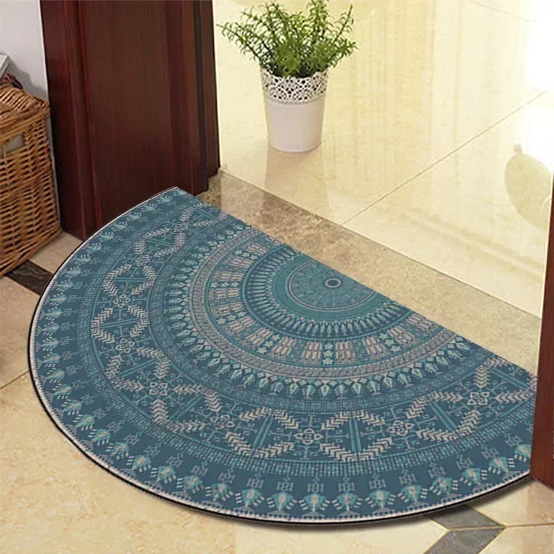 Retro Door Rug Semi-circular Floor Mat European Style Carpet for Living Room Ind image 26