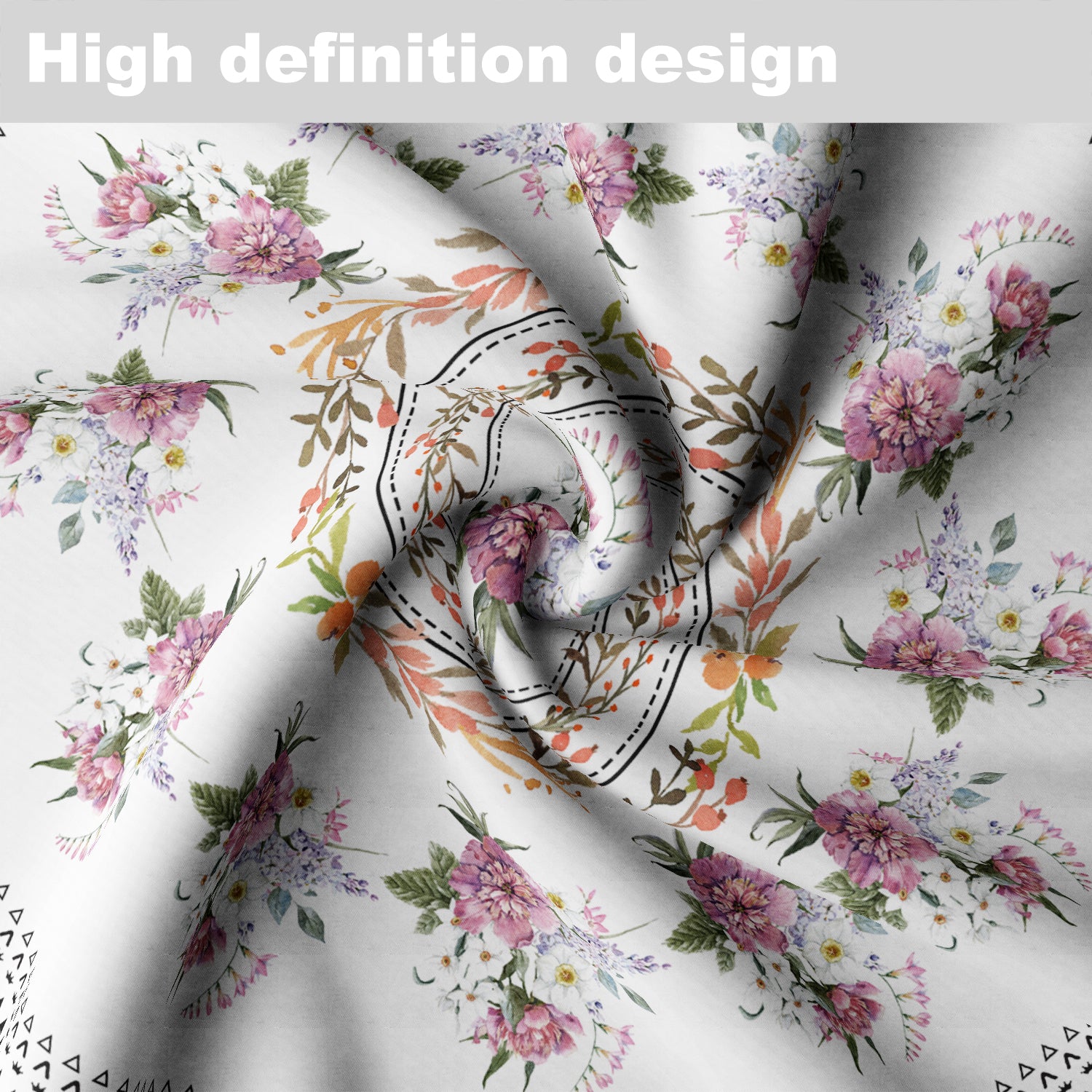 1PC Round Tablecloth with Floral Plant Waterproof Colored Dining Table Cover Mul image 4
