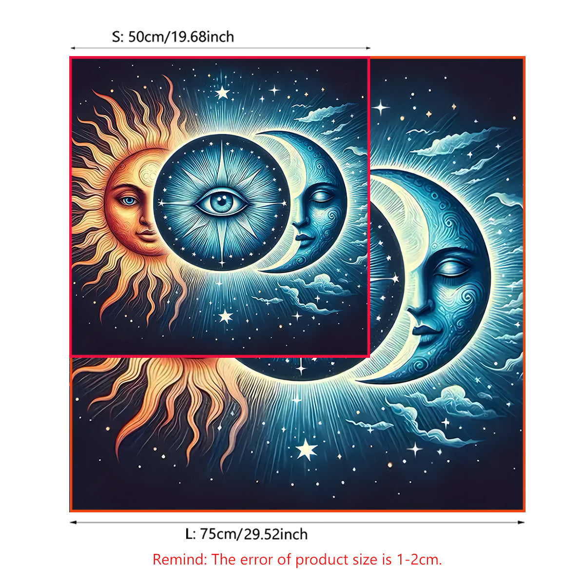 Blue Sun and Moon Tarot Card Tablecloth Table Cloth For Home Decor Card Pad image 4