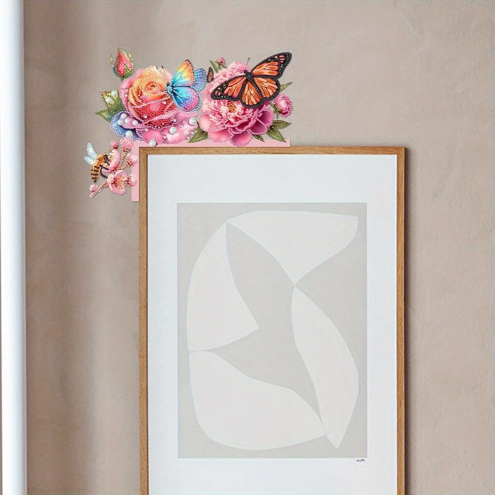 Cute Wooden Butterfly Rose Flower Over The Door Sign Handmade COMPLETED, SEALED image 1