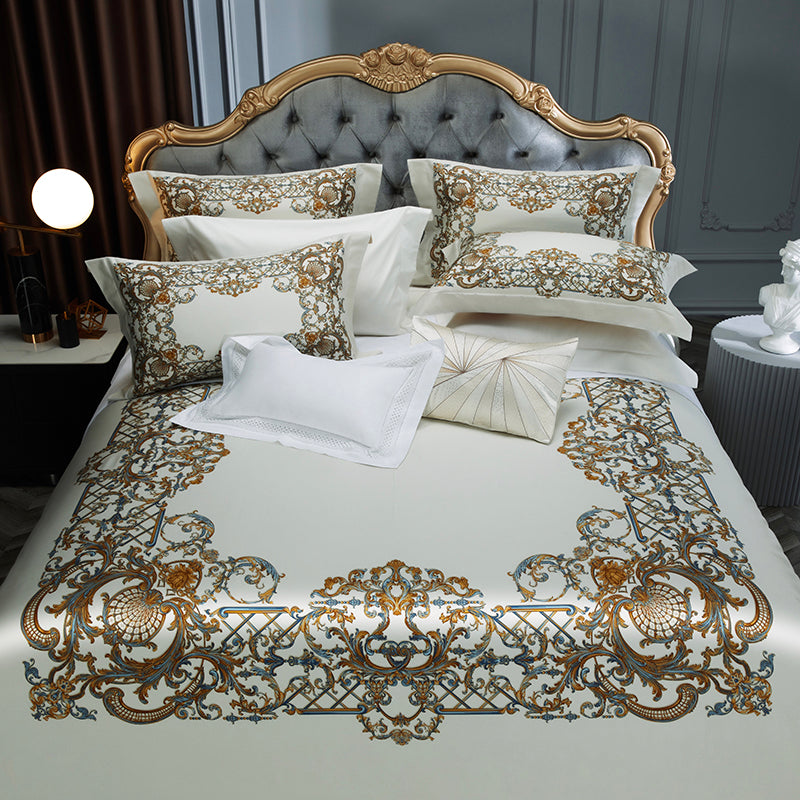 Premium 1000TC Egyptian Cotton Luxury Bedding Set Boho Style Digital Printing Du image 2