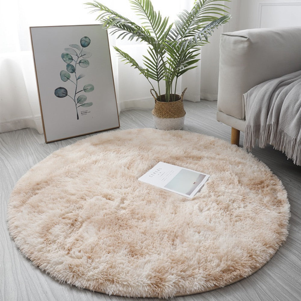 1pc 40cm/60cm Plush Round Rug Mat Fluff Carpet For Living Room Soft Home-Decor B image 6
