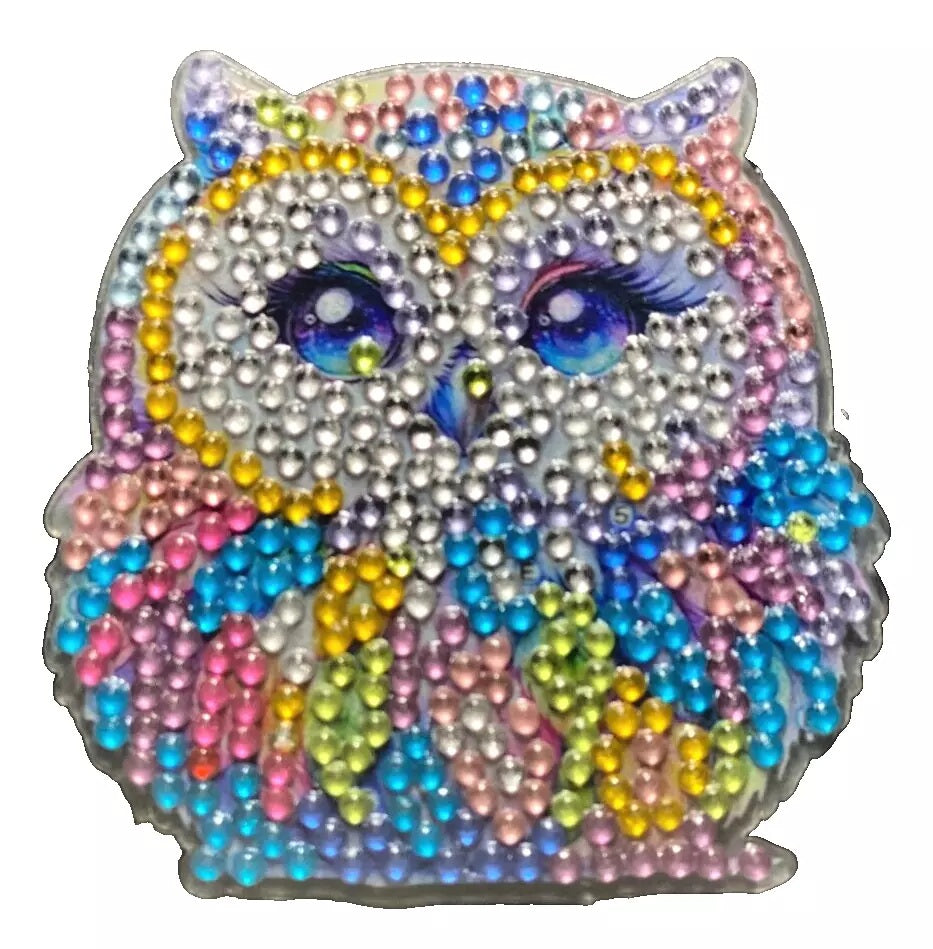 6-Piece Diamond Art Owl Fridge Magnets Diamond jewel Magnet Completed image 9