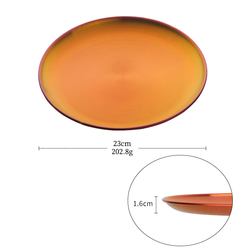 Stainless Steel Dinner Plates European Style Dessert Plate Kitchen Serving Dishe image 13