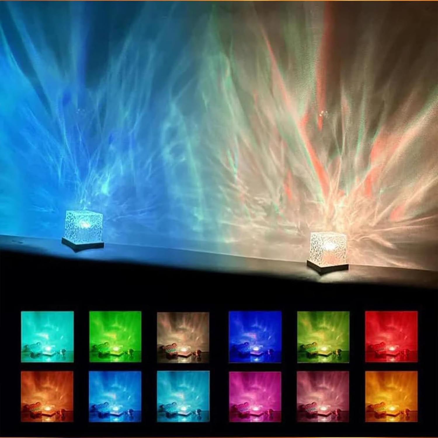 Ocean Wave Projector Light 16 Colors Midnight Aura Aurora Glow Lamp Home Office  image 1