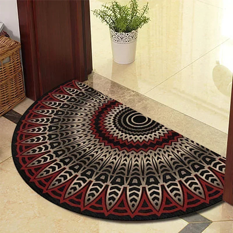 Retro Door Rug Semi-circular Floor Mat European Style Carpet for Living Room Ind image 10