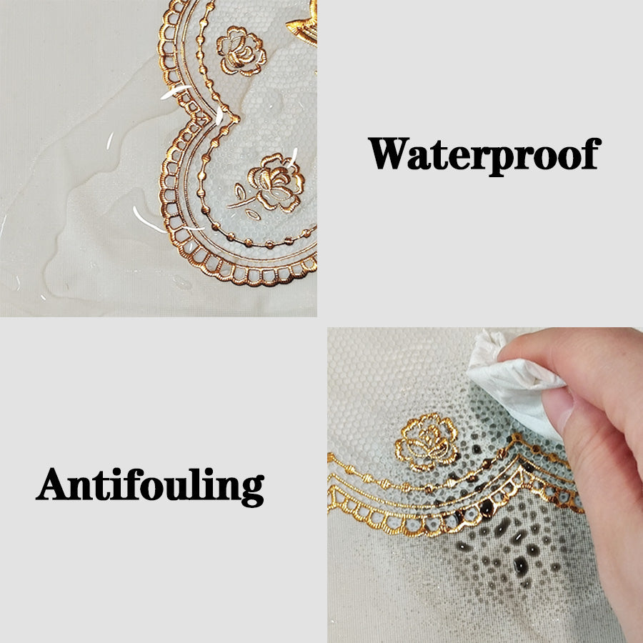 Lace thickened tablecloth rectangular waterproof oil resistant stain resistant E image 3