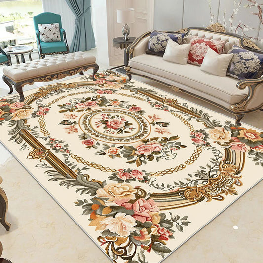 VIKAMA European Style Flower Carpets for Living Room Retro Decoration Home Carpe image 0