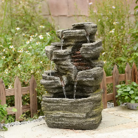 Water Features Outdoor Patio 6-Tier Cascading Rock Water Fountain Water Fall Fou image 9