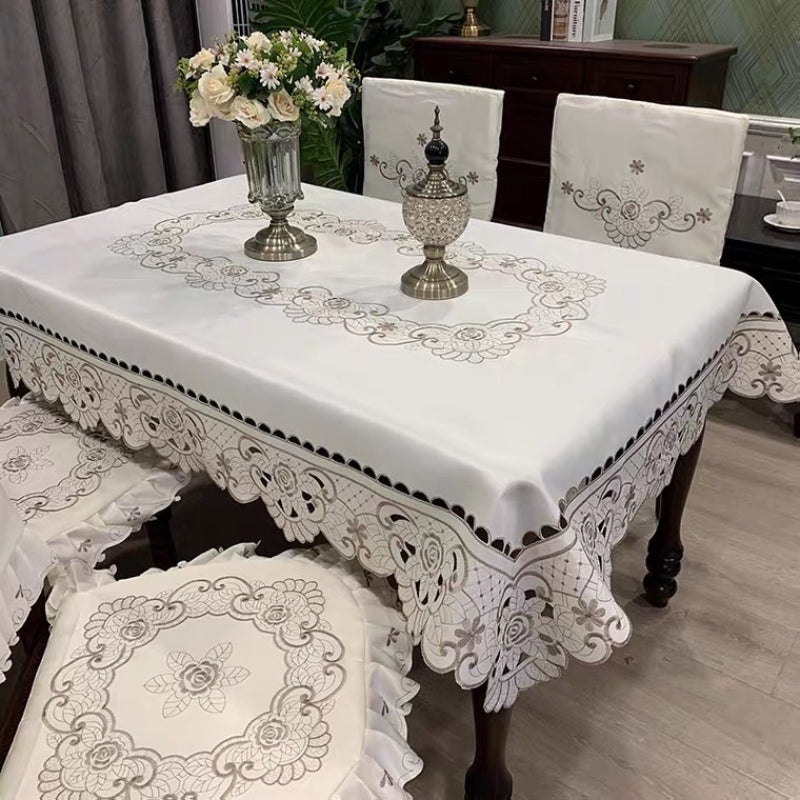 Table Cloth Embroider Modern Minimalist Rectangle Polyester Fabric Art Tea Table image 2