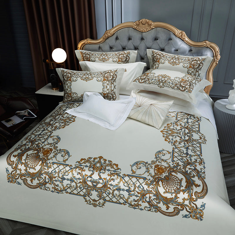 Premium 1000TC Egyptian Cotton Luxury Bedding Set Boho Style Digital Printing Du image 25