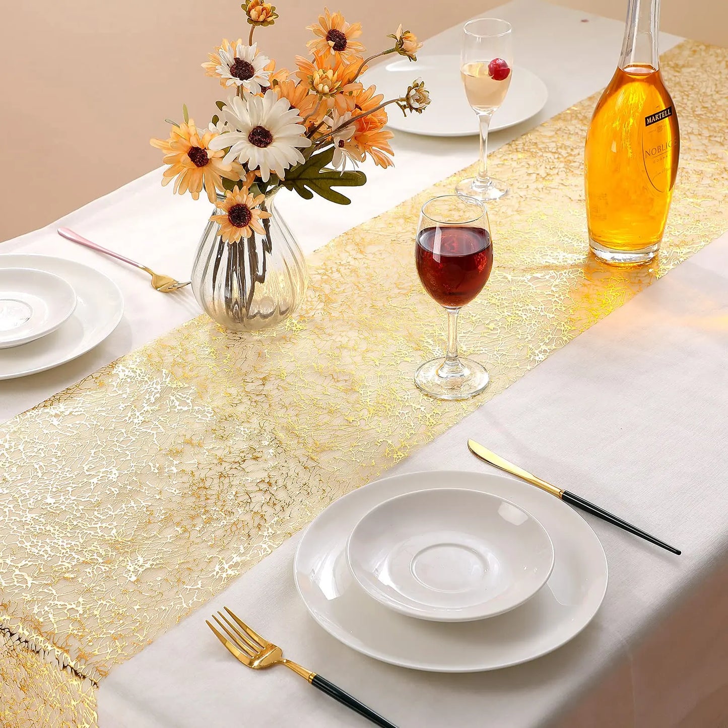 30x500cm Gold Table Runner Metallic Glitter Table Cloths Runner Metallic Roll Re image 4