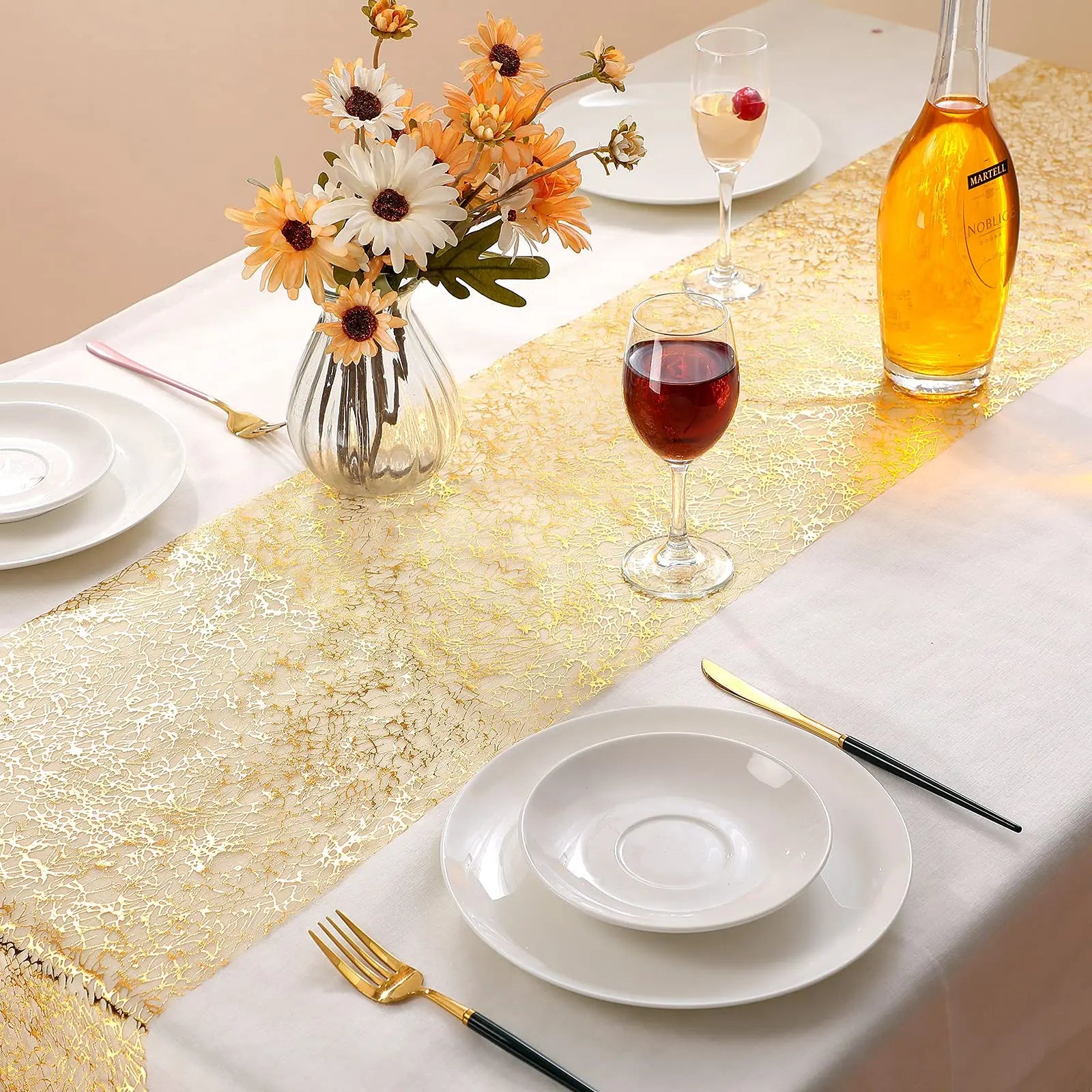 30x500cm Gold Table Runner Metallic Glitter Table Cloths Runner Metallic Roll Re image 4