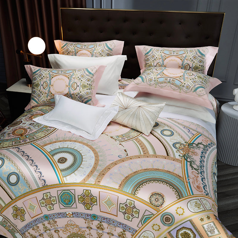 Premium 1000TC Egyptian Cotton Luxury Bedding Set Boho Style Digital Printing Du image 8